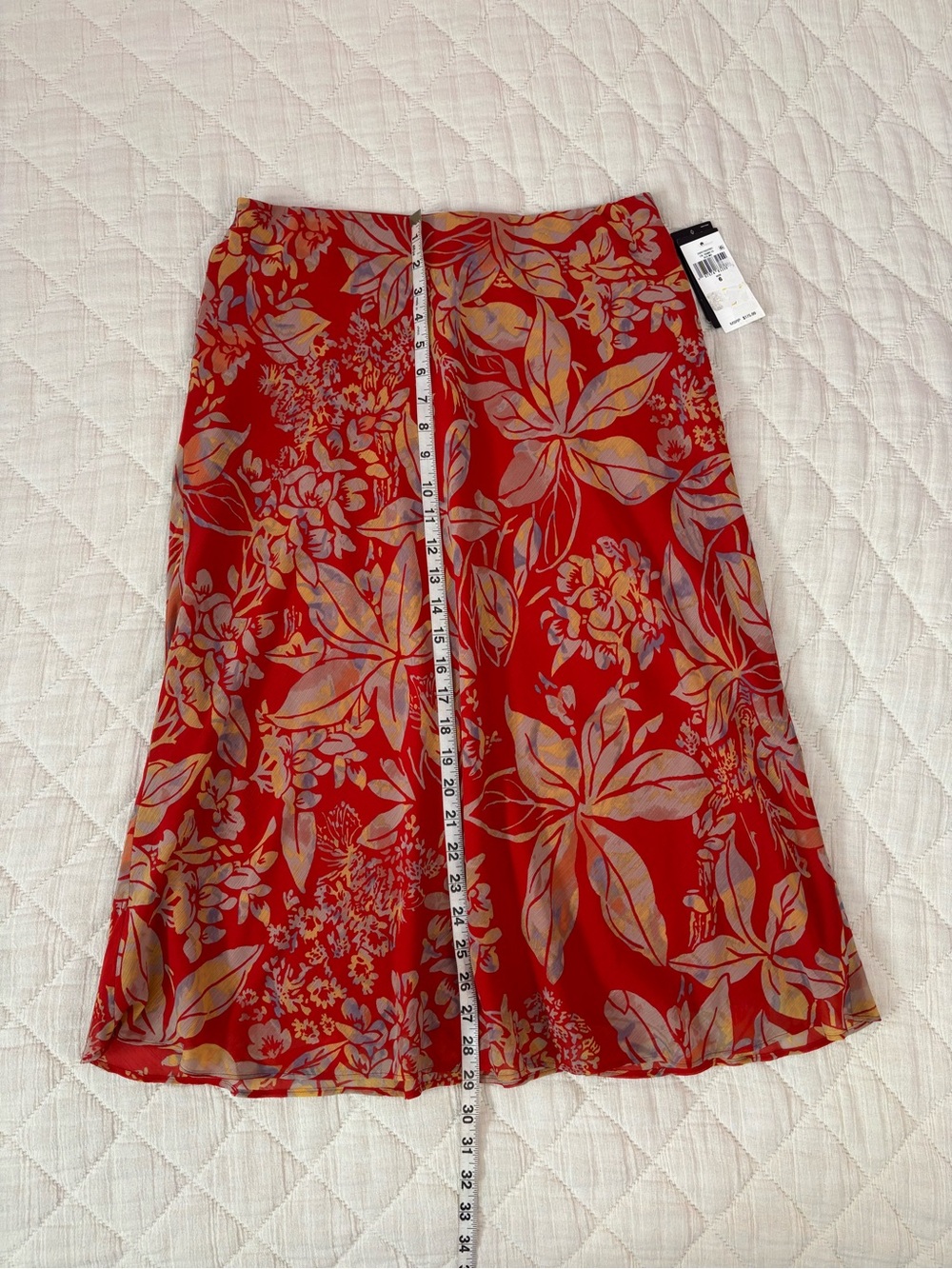 Ralph Lauren Women's Floral Crinkle Georgette Midi Skirt Sz 6 NWT - - Picture 9 of 13